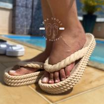 Chinelo Feminino Papete Trançado Nuvem em Slide Leve e Confortável Lançamento Verão