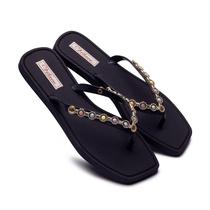 Chinelo Feminino Personalizado Color Brilho Sandalia de dedo Adulto Confortavel Antiderrapante
