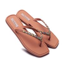 Chinelo Feminino Personalizado Color Brilho Sandalia de dedo Adulto Confortavel Antiderrapante