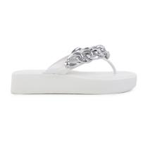 Chinelo Feminino Petite Jolie Hit Branco Prata - PJ6515