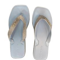 Chinelo Feminino Petite Jolie Square Com Glítter