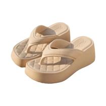 Chinelo Feminino Plataforma Chunky De Verão Com Salto Anabela Em EVA Confortável E Sola Grossa