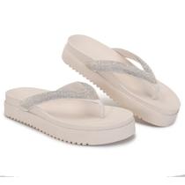 Chinelo Feminino Plataforma com Tira Brilhante Confortável Chinelo Feminino Plataforma com Tira Brilhante Confortável