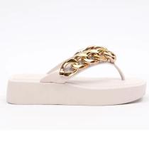 Chinelo Feminino Plataforma Hit Corrente White Petite Jolie PJ6515 Chinelo Feminino Plataforma Hit Corrente White Petite Jolie PJ6515