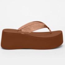 Chinelo Feminino Plataforma Plus II Glitter Brown Petite Jolie PJ7703 Chinelo Feminino Plataforma Plus II Glitter Brown Petite Jolie PJ7703
