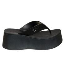 Chinelo Feminino Plataforma Plus Preto Petite Jolie PJ6947