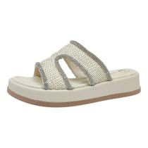 Chinelo Feminino Plataforma Reta Estilo Brilho Moda Tanara