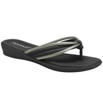 Chinelo Feminino Preto Pewter Piccadilly 500373-9