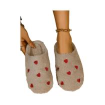 Chinelo Feminino Quentinho de Inverno - Solado Macio em Formato de Coração