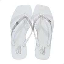 Chinelo Feminino Ramarim Bico Quadrado Branco