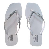 Chinelo Feminino Ramarim Solarize Bico Quad Glitte Branco