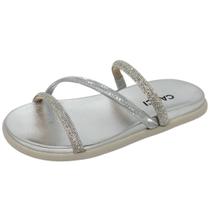 Chinelo Feminino Rasteira Flat Luxo Strass Conforto Cacci