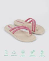 Chinelo feminino rasteira ipanema meu sol bege/rosa 27134