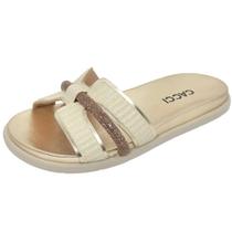 Chinelo Feminino Rasteira Tira de Strass Elegante Cacci