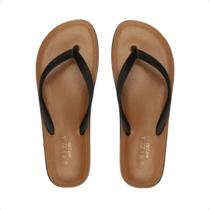 Chinelo Feminino Rasteiro Dedo Brizza Preto