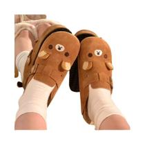 Chinelo Feminino Rilakkuma Com Plataforma Grossa, Estilo Retrô, Desenho Animado Fofo E Aumento De