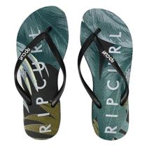 Chinelo Feminino Rip Curl Full Tropic Preto e Verde