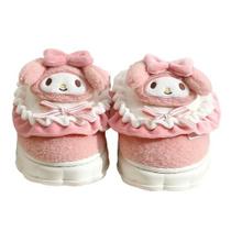 Chinelo Feminino Sanrio Cinnamon Dog - Pelúcia de Algodão para Uso Interno