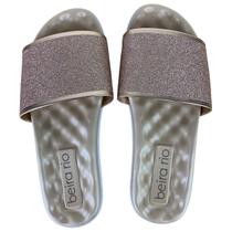 Chinelo Feminino Slide Beira Rio Massageador com Brilho