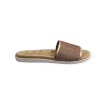 Chinelo Feminino Slide Casual Glitter Metalizado Shine Leve Beira Rio Ref: 8360353