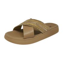 Chinelo Feminino Slide Conforto Brilho Estilo Moleca