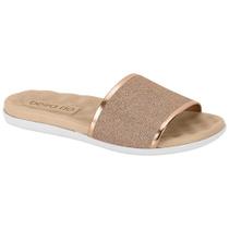 Chinelo Feminino Slide Glam Ouro Rosado Beira Rio 8360.353