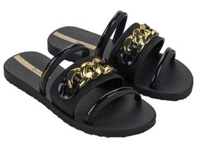 Chinelo Feminino Slide Ipanema Metal Glam Preto/Dourado Chinelo Feminino Slide Ipanema Metal Glam Preto/Dourado