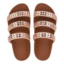 Chinelo Feminino Slide Moderno Casual Brilho Cristal Zaxy