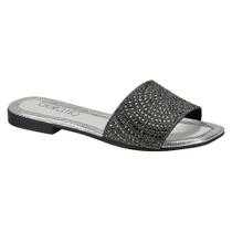 Chinelo Feminino Slide Preto Prata Beira Rio 8497.103
