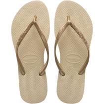 Chinelo Feminino Slim 35/6 Areia e Dourado - Havaianas Chinelo Feminino Slim 35/6 Areia e Dourado - Havaianas