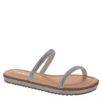 Chinelo Feminino Tiras Finas Brilho Strass Moleca 5413.826