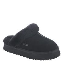 Chinelo Feminino UGG Disquette - Camurça Preta com Pele de Carneiro - Tamanho 12 US
