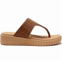 Chinelo Feminino Usaflex Couro Anabela Palmilha Confort Cor:MarromTamanho:37 Chinelo Feminino Usaflex Couro Anabela Palmilha Confort Cor:MarromTamanho:37
