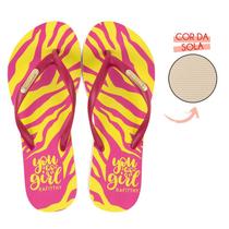 Chinelo Feminino You Go Girl - Rafitthy - Animal Print Pink Amarelo e Off White Chinelo Feminino You Go Girl - Rafitthy - Animal Print Pink Amarelo e Off White