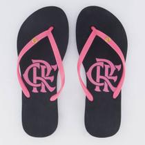 Chinelo Flamengo Basic CRF Feminino Preto e Rosa
