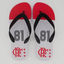 Chinelo Flamengo Manto 81 Branco e Preto