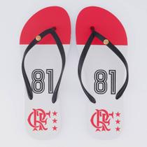 Chinelo Flamengo Manto Mundial Feminino Branco e Preto