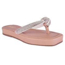 Chinelo Flat De Dedo Sandália Feminina Brilho Strass Luxo Confortável Moda Macio Original