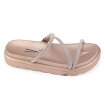 Chinelo Flat fem Vizzano 6459.318 Papete Metal Strass Brilho