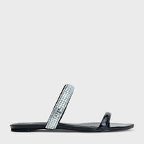 Chinelo Flat Line Cristal e Couro Carrano 239030