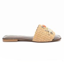 Chinelo Flat Sapato Da Corte Palha Fundo Do Mar Chinelo Flat Sapato Da Corte Palha Fundo Do Mar