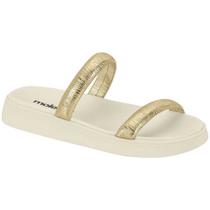 Chinelo Flatform Dourado Branco Off Moleca 5507.100 Chinelo Flatform Dourado Branco Off Moleca 5507.100