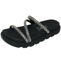 Chinelo Flatform Feminino Strass Conforto Moderno Vizzano