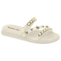 Chinelo Flatform Napa Branco Off Dourado Beira Rio 8488.119 Chinelo Flatform Napa Branco Off Dourado Beira Rio 8488.119