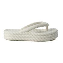 Chinelo Flatform Tamanco Papete Anabela Cordas