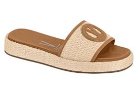 Chinelo Flatform Vizzano Slide tecido tramado vime 6506.123
