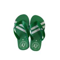 Chinelo Flip Flop Verde Infantil listrado escudo Chinelo Flip Flop Verde Infantil listrado escudo