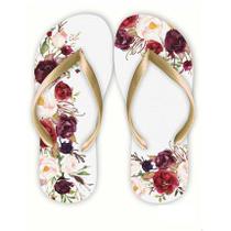 Chinelo Floral tons vermelho Trendy