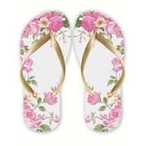 Chinelo Flores rosas Boho Chic