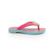 Chinelo Grendene Barbie Charme Rasteiro 22631 Verde/Rosa